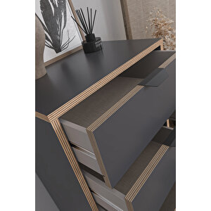 Arden 5 Çekmeceli Şifonyer/çamaşırlık 50x105x40 Cm Antrasit – Modern Tasarım
