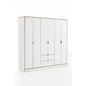 Arden 6 Kapaklı 2 Çekmeceli Gardırop/dolap Y:182 G:190 D:44