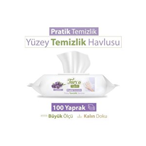 Baby Turco Turco Doğadan Pratik Yüzey Temizlik Havlusu Lavanta 100 Yaprak