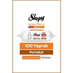 Meyve Serisi Yüzey Temizlik Havlusu Mendili Portakal 100 Yaprak