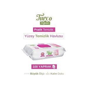 Turco Doğadan Pratik Yüzey Temizlik Havlusu Lotus 100 Yaprak