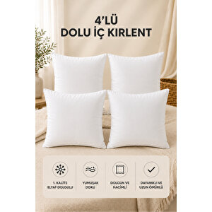 4'lü İç Kırlent Silikon Elyaf Dolgulu Koltuk Kırlenti İç Yastık Dolgusu Kırlent İçi 50x50 cm