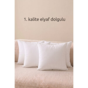 4'lü İç Kırlent Silikon Elyaf Dolgulu Koltuk Kırlenti İç Yastık Dolgusu Kırlent İçi 50x50 cm