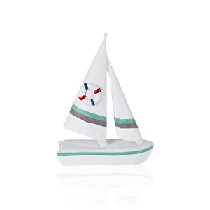 Marin Çift Yelkenli Kırmızı Mavi Can Simitli 24 Cm