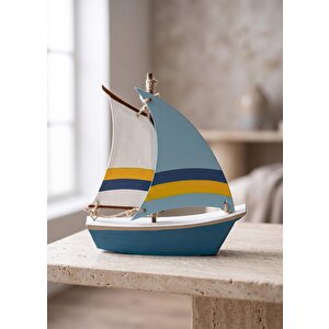 Retro Marin Çift Yelkenli Tekne Biblosu 17 Cm