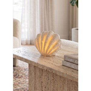 Marin Led Aydınlatmalı İstiridye Deniz Kabuğu 13cm