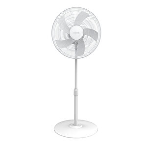 Ktf-350 Beyaz 16 İnç Ayaklı Vantilatör 50 W, 5 Pervaneli, 3 Kademeli, 121 Cm Ayarlanabilir Yükseklik