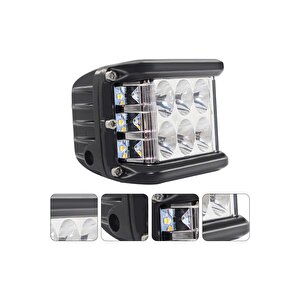 1 Adet Kaput Üstü Offroad Projektör Sis Çalışma Lambası 12 Ledli 36 Watt