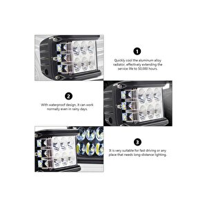 1 Adet Kaput Üstü Offroad Projektör Sis Çalışma Lambası 12 Ledli 36 Watt