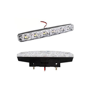 Mercekli 6 Ledli Beyaz Drl Gündüz Ledi 12v Sis Lambası Ledi Off Road Sis 12v
