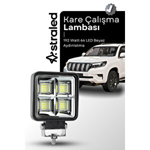 144w 12-24 Volt Kare Spot Far Oto Çalışma Lambası Atv Kamyon Tır Traktör Offroad