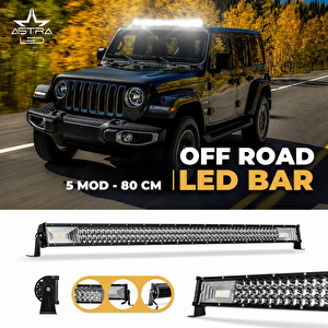 80 Cm 5 Modlu Çift Renk 3 Sıra Atv Offroad Tekne Aydınlatma Led Bar Lamba 405watt