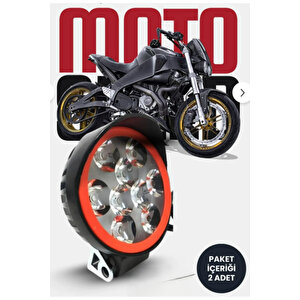 2 Adet 2 Modlu Motosiklet Led Far Takımı – Flash Modu - Beyaz Işık (12v)