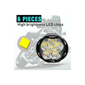 1 Adet Led Motosiklet Sis Far Montaj Sis Drl Lamba Scooter Motosiklet Için (çakar & Sabit Mod)