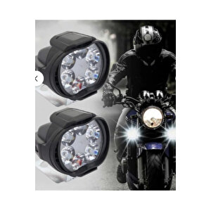 1 Adet Led Motosiklet Sis Far Montaj Sis Drl Lamba Scooter Motosiklet Için (çakar & Sabit Mod)