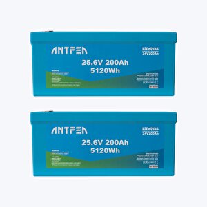25.6v 200ah Abs Lityum Akü Akıllı Ekran Bluetooth Lifepo4 2 Adet - 10.24 Kwh