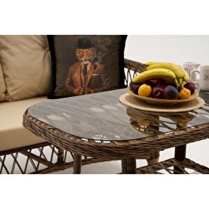 Lores Rattan Bahçe Balkon Oturma Grubu (2+1+1+masa )