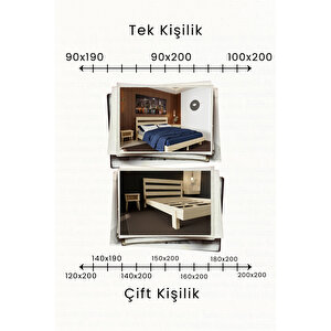 Natura New Masif Çam Karyola Ve 2 Adet Komodin Seti 180x200 cm