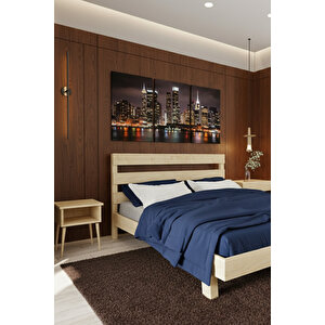 Natura New Masif Çam Karyola Ve 2 Adet Komodin Seti 180x200 cm