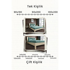 Orion Çağla Yeşili Puflu Başlık Masif Ahşap Karyola 90x200 cm