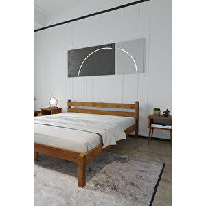 Letto Masif Çam Karyola Ve 2 Adet Komodin Seti 200x200 cm