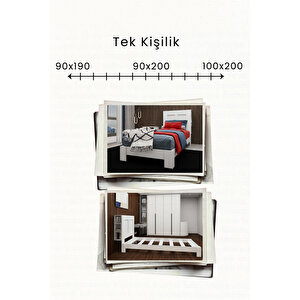 My Chapter Kitaplık Başlıklı Tek Kişilik Mdf Karyola 90x190 cm