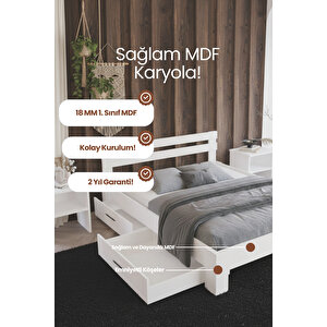 Letto 4 Çekmeceli Tek Kişilik Mdf Karyola 100x200 cm