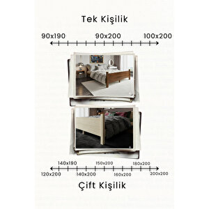Melodi Çift Başlıklı Ahşap Karyola 150x200 cm