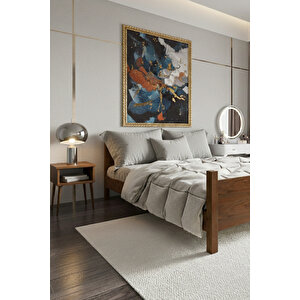 Melodi Çift Başlıklı Masif Çam Karyola Ve 2 Adet Komodin Seti 140x200 cm