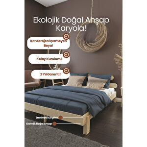 Damla 2'li Başlıklı Modern Karyola 90x190 cm