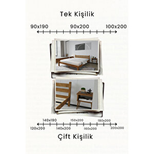 Letto Masif Çam Karyola Ve 2 Adet Komodin Seti 90x200 cm