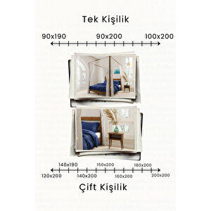 Natura Cibinlik Askılı Masif Çam Karyola Ve 2 Adet Komodin Seti 200x200 cm