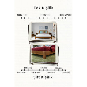 Orion Camgöbeği Puflu Başlık Masif Ahşap Karyola 150x200 cm