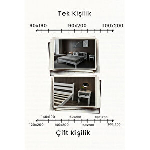 Letto Masif Çam Karyola Ve 2 Adet Komodin Seti 120x200 cm
