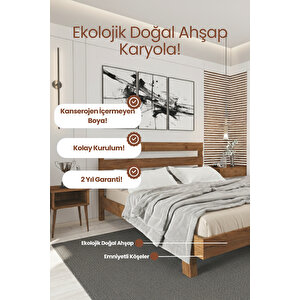 Natura New Masif Ahşap Karyola - Vernikli 90x190 cm