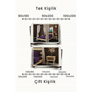 Natura Cibinlik Askılı Masif Çam Karyola Ve 2 Adet Komodin Seti 100x200 cm