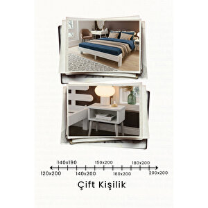 Loft Model Masif Doğal Ahşap Karyola Ve 2 Adet Komodin Seti 120x200 cm