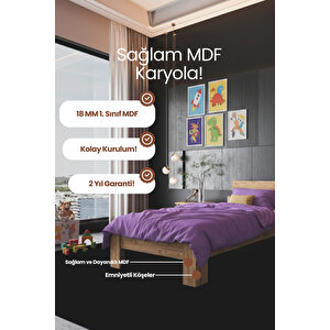 Lotus   Tek Kişilik Mdf Karyola 90x190 cm