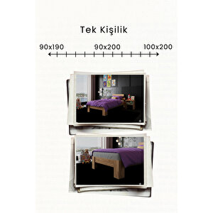 Lotus   Tek Kişilik Mdf Karyola 90x190 cm