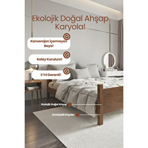 Melodi Çift Başlıklı Ahşap Karyola 100x200 cm