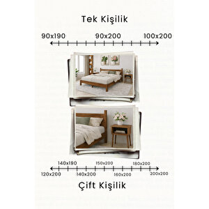 Mirage Model Masif Çam Karyola Ve 2 Adet Komodin Seti 140x190 cm
