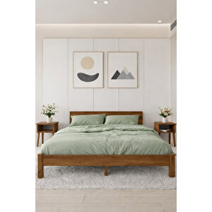 Mirage Model Masif Çam Karyola Ve 2 Adet Komodin Seti 140x190 cm