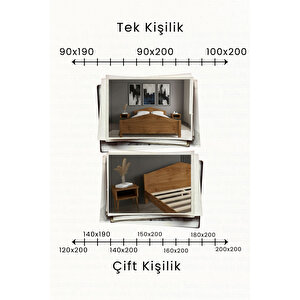 Milano Masif Çam Karyola Ve 2 Adet Komodin Seti 90x190 cm