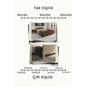 Milano Masif Ahşap İskandinav Retro Karyola - Vernikli 140x200 cm