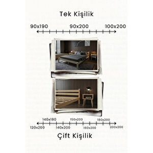 Letto Masif Çam Karyola Ve 2 Adet Komodin Seti 150x200 cm
