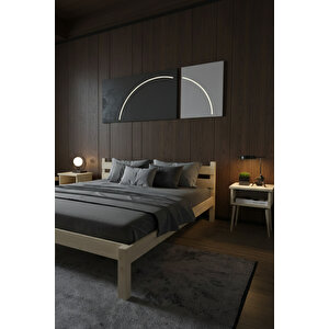 Letto Masif Çam Karyola Ve 2 Adet Komodin Seti 150x200 cm