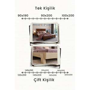 Alaz Model Dikey Başlıklı Ahşap Karyola 90x190 cm