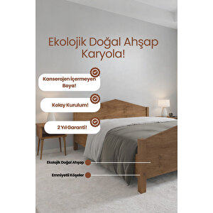 Milano Masif Ahşap İskandinav Retro Karyola 100x200 cm