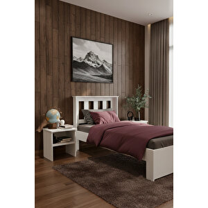 Stark Tek Kişilik Mdf Karyola Ve 2 Komodinli Set 90x190 cm