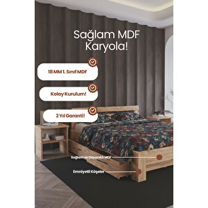 Letto   4 Çekmeceli Tek Kişilik Mdf Karyola 90x200 cm